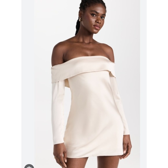 NWT Reformation Maves Off Shoulder Satin Dress XS Mini Cocktail Party